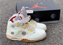 Load image into Gallery viewer, Jordan 5 Off-White Sail Red Silver