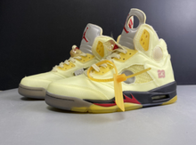 Load image into Gallery viewer, Air Jordan 5 Sail Fire Red Off-White