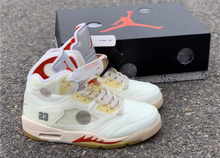 Load image into Gallery viewer, Jordan 5 Off-White Sail Red Silver
