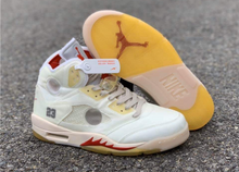 Load image into Gallery viewer, Jordan 5 Off-White Sail Red Silver
