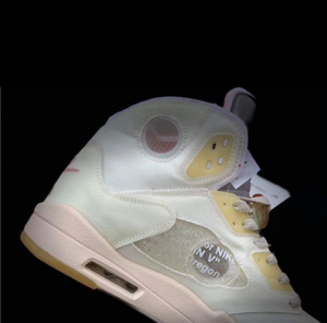 Jordan 5 Off-White Sail Red Silver