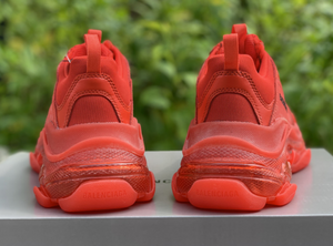 Balenciaga Red Triple S Clear Sole